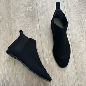 Rothy’s Shoes Booties Women’s Merino Wool Ankle Boot Knit Pull On Black Sz 9